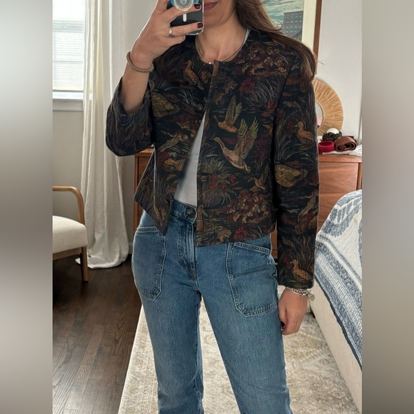 Lands End Vintage Brocade Duck Jacket - Picture 2 of 9